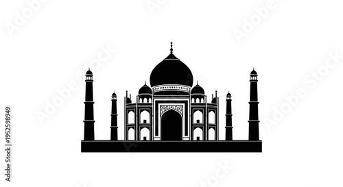 Taj Mahal Monument Architecture Icon.