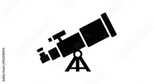 Telescope on a tripod stand.