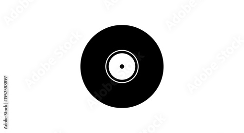 Vinyl record on white background.