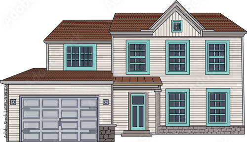 facade of a residential building in the American style