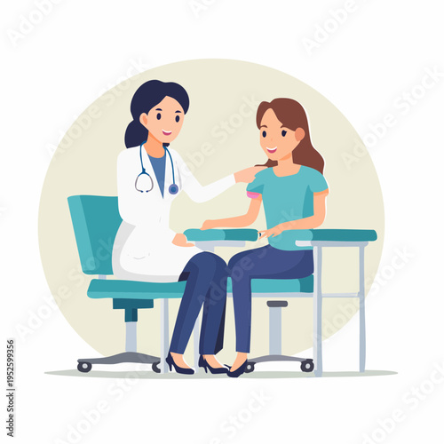 Medical consultation doctor patient healthcare illustration