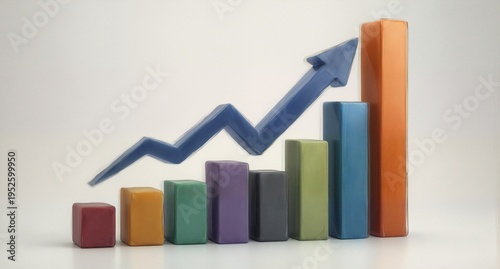 colorful growth chart with upward trending arrow representing business success. Free Download colorful growth chart with upward trending arrow representing business success. - GFXLoad