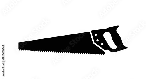 Black Hand Saw Tool Closeup.