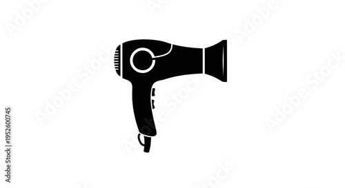 Black hair dryer isolated on white.