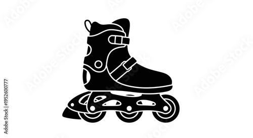 Black Inline Skating Shoe Wheel.