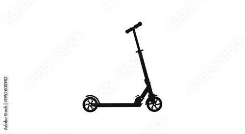 Black kick scooter with wheels.