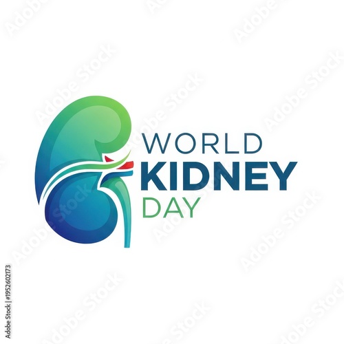 Logo for world kidney day highlighting kidney health awareness globally isolated on white background