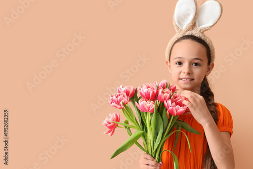 Cute little girl with bunny...