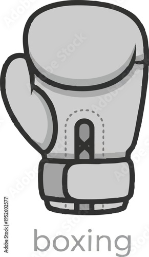 Simple Line Art Boxing Glove Icon Vector Illustration.