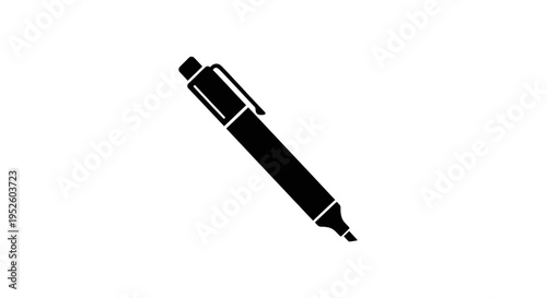 Black pen with silver accents writing.