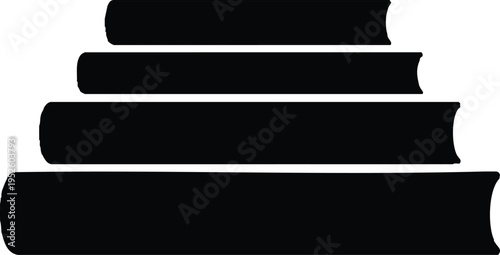 Stack of Books Silhouette Illustration.