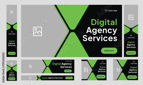 Trendy Web bundle banner design for social media post, digital marketing agency web set banner design, fully customizable vector eps 10 file format