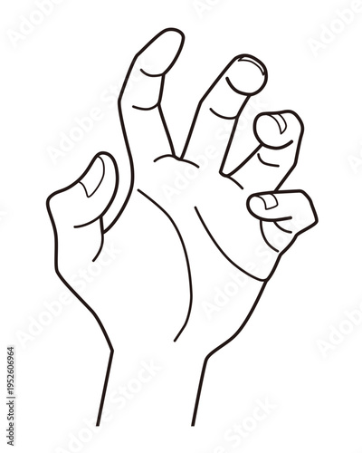 手の表現 モノクロ線画 アイコン
