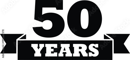 Fifty years of outstanding legacy and joyous celebration showcased prominently with numbers and a ribbon