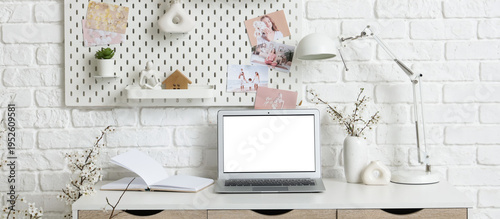 Modern workplace with bloss...