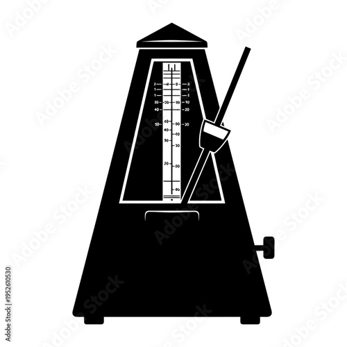 Black vector icon design of an oil pump and windmill silhouette as a gas equipment symbol or metronome music object illustration