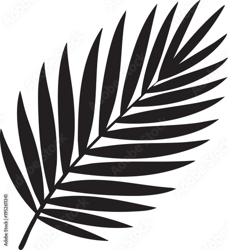 Set of black and white leaf and feather vector illustrations featuring nature symbols like bird wings, tree foliage, and cannabis silhouettes for decorative pattern design