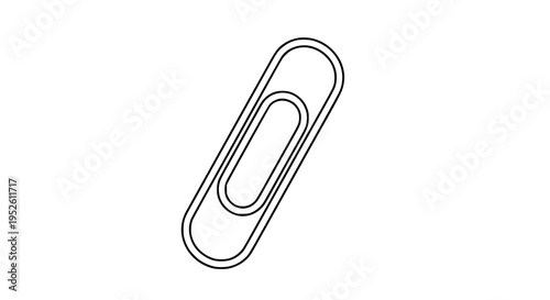 Pink paper clip vector isolated, simple stationery item for office, school, or home organization