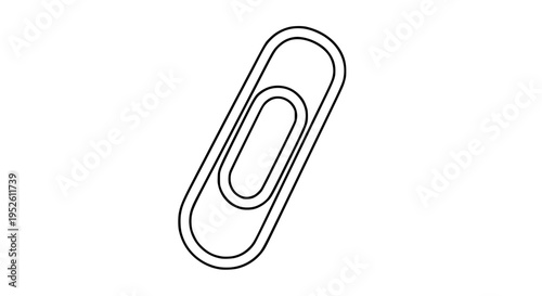 Pink paper clip vector isolated, simple stationery item for office, school, or home organization