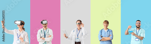 Set of doctors with VR glas...