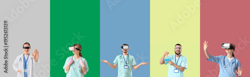 Set of doctors with VR glas...