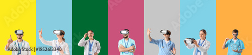 Set of doctors with VR glas...