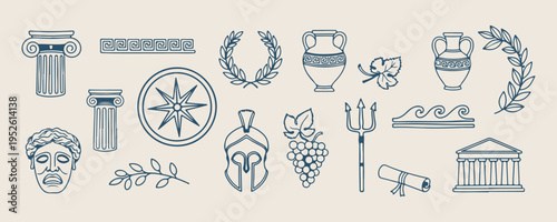 nautical icons vector set, marine sea symbols collection, minimal ocean line illustration, beach elements outline pack, maritime design graphics, coastal theme icon bundle, simple sea life symbols
