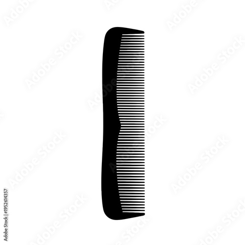 Black plastic wide tooth comb.