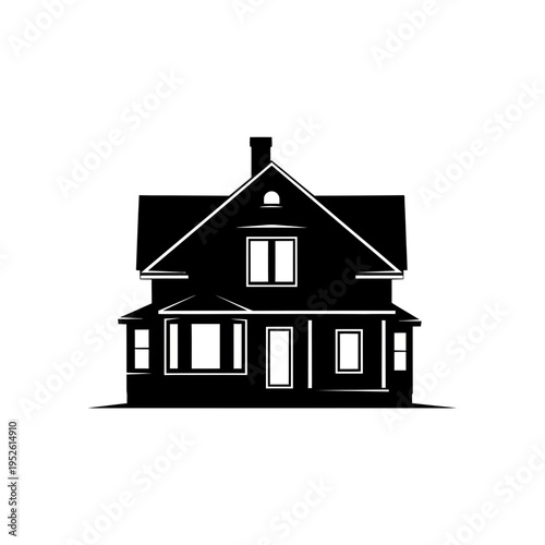 Black silhouette of a house.