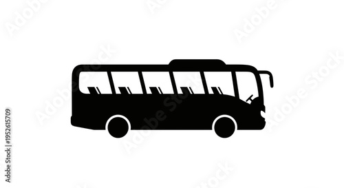 Black silhouette of a tourist bus.