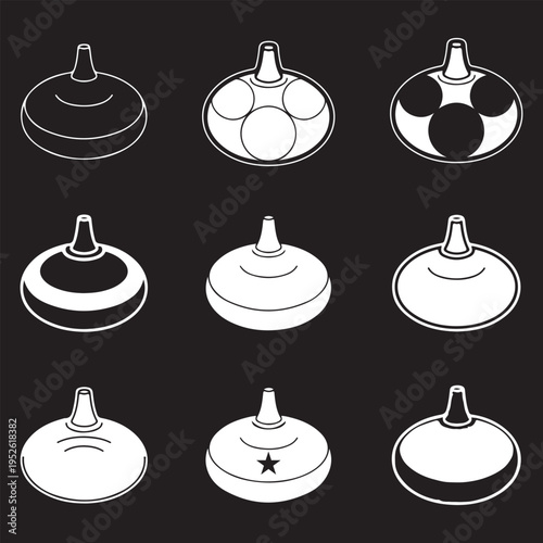 Whoopee Cushion Icon Collection - Retro Prank and Practical Joke Vector Symbols