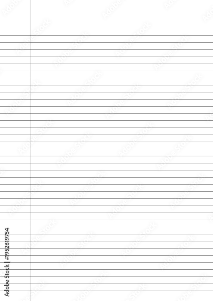 Obraz premium College ruled lined notebook paper pattern A4 size background vector template