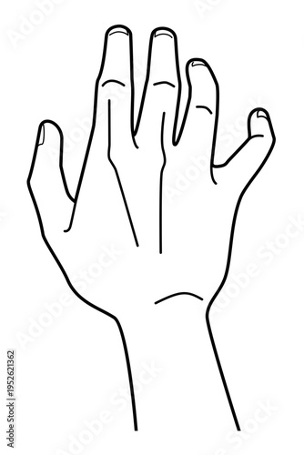 手の表現 モノクロ線画 アイコン