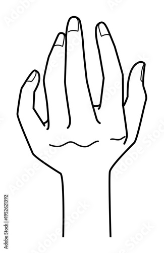 手の表現 モノクロ線画 アイコン