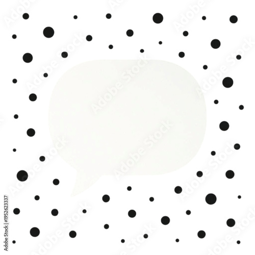 Paper cut Speech Bubble and Black Dots in back Vector 