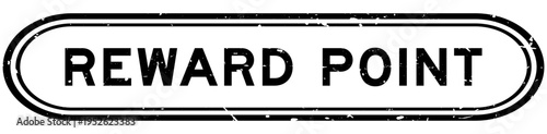 Grunge black reward point word rubber seal stamp on white background