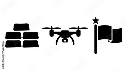 Wealth drone and flag achievement concept