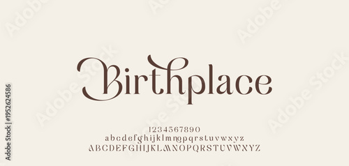 Lettering Minimalist Fashion. Elegant alphabet letters serif font and number. Typography fonts regular uppercase, lowercase.
