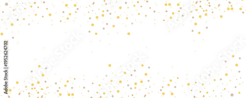 Golden confetti with falling glitter and sparkling dots. Elegant decorative pattern for Christmas, New Year, and other holiday designs in PNG format.