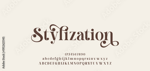 Lettering Minimalist Fashion. Elegant alphabet letters serif font and number. Typography fonts regular uppercase, lowercase.