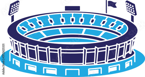 Silhouette of a stadium isolated on transparent background