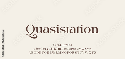 Lettering Minimalist Fashion. Elegant alphabet letters serif font and number. Typography fonts regular uppercase, lowercase.