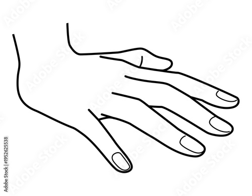 手の表現 モノクロ線画 アイコン