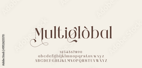 Lettering Minimalist Fashion. Elegant alphabet letters serif font and number. Typography fonts regular uppercase, lowercase.