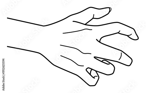 手の表現 モノクロ線画 アイコン