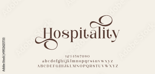 Lettering Minimalist Fashion. Elegant alphabet letters serif font and number. Typography fonts regular uppercase, lowercase.