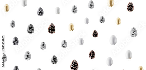 Fotografie Abstract Easter egg pattern on white