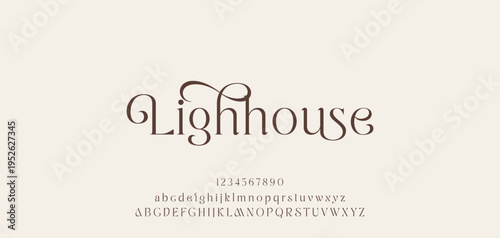 Lettering Minimalist Fashion. Elegant alphabet letters serif font and number. Typography fonts regular uppercase, lowercase.