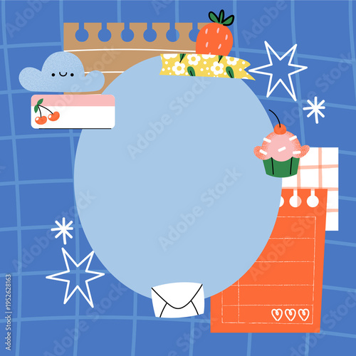 Cute Bullet Journal Frame with Planner Elements