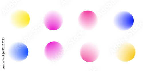 Abstract Colorful Pastel Gradient Circles Pattern With Soft Blurred Spheres For Background